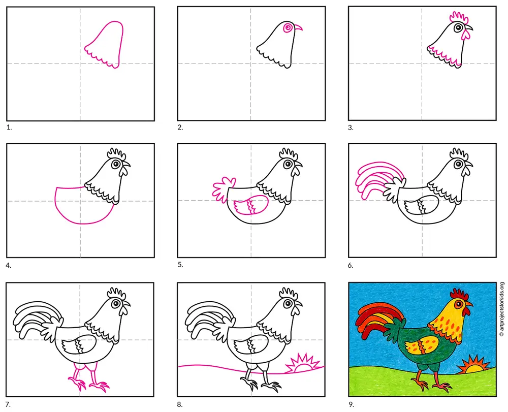 Cách Vẽ Con gà con8bướcnhanhchóng