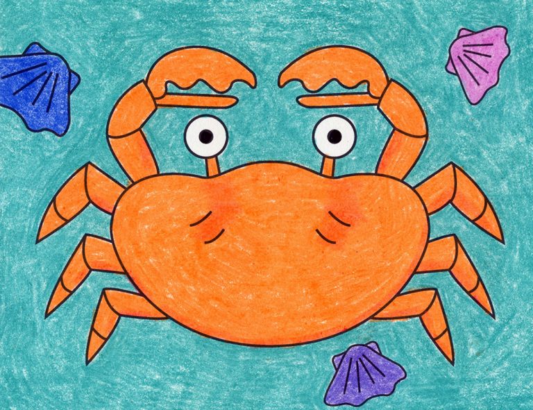 Easy How to Draw Crab Tutorial Video and Crab Coloring Page