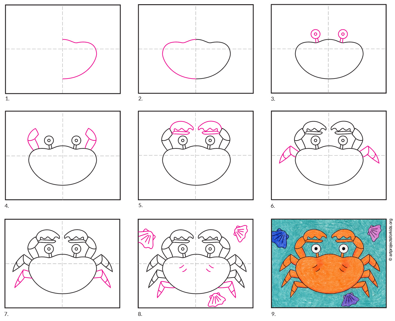 How To Draw A Crab Art Projects For Kids