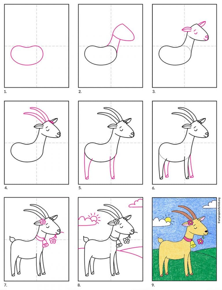 How to Draw a Goat · Art Projects for Kids