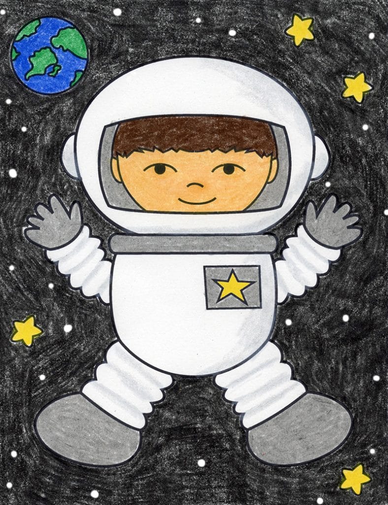 How To Draw An Astronaut · Art Projects For Kids — Jinzzy