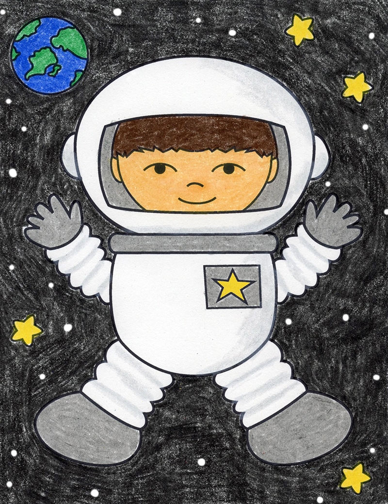 How To Draw Astronaut - Draw Space