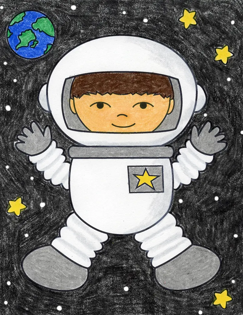 How to Draw an Astronaut  Easy Drawing Tutorial For Kids