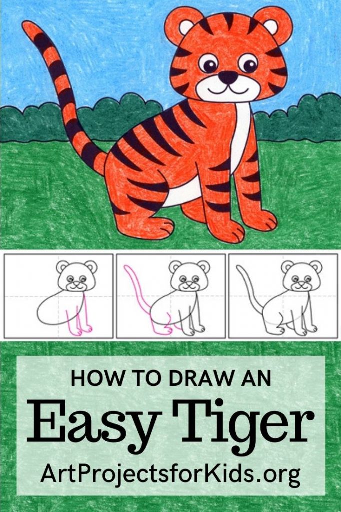 Easy Tiger Drawing for Kids | Roar Into Creativity | Jinzzy