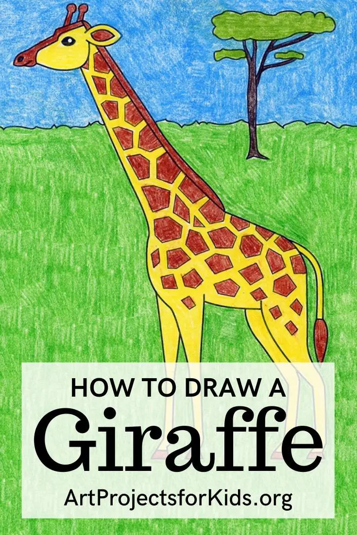 how to draw a giraffe for kids