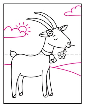 Kid game to develop drawing skill with easy gaming level for preschool  kids, drawing educational tutorial for Goat Face. 4253160 Vector Art at  Vecteezy