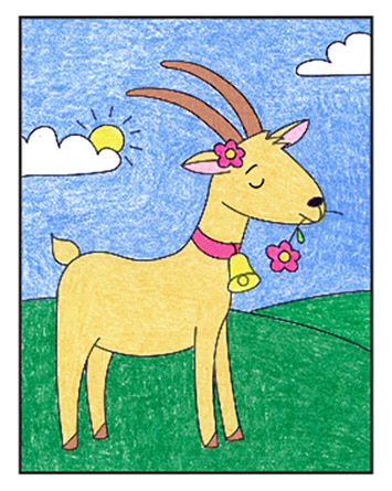 Cute Goat Drawing - Goat - Posters and Art Prints | TeePublic