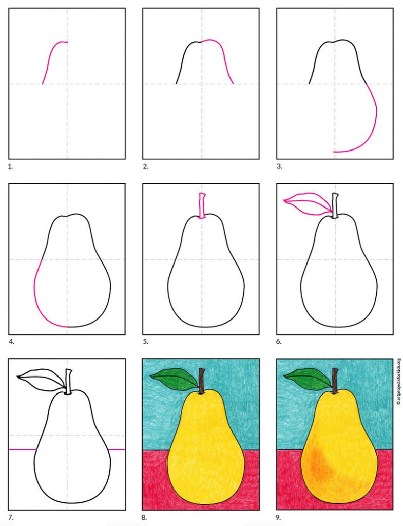 How to Draw a Pear diagram 785x1024 - Hướng dẫn cách Vẽ quả lê đơn giản với 9 bước cơ bản