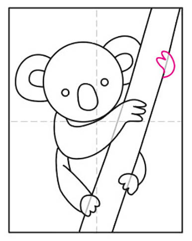 Easy How to Draw a Koala Tutorial and Koala Coloring Page