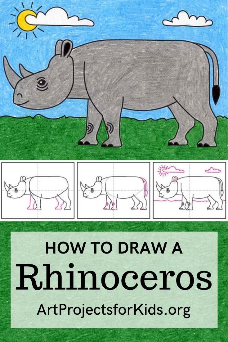 How to Draw a Rhinoceros · Art Projects for Kids