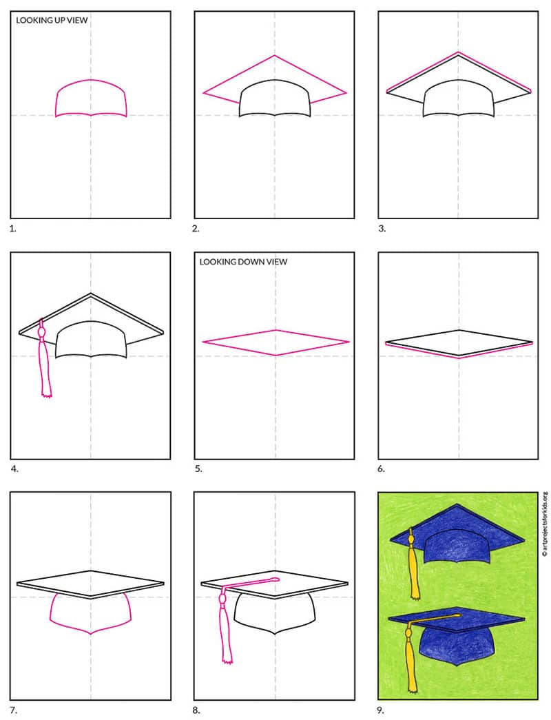 How To Draw A Graduation Cap Step By Step Gambaran