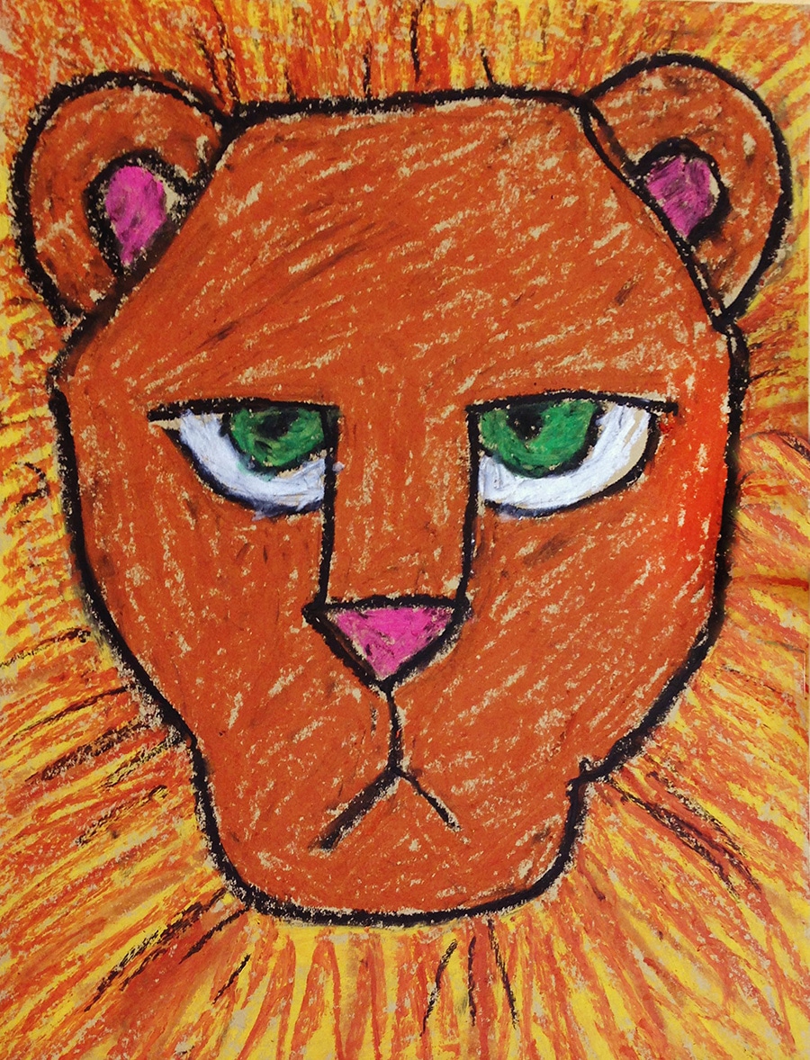 Easy How to Draw a Lion Face Tutorial and Lion Face Coloring Page