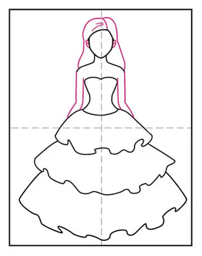 White Outline Of A Girl S Dress Sketch Drawing Vector, Dress Drawing, Wing  Drawing, Girl Drawing PNG and Vector with Transparent Background for Free  Download