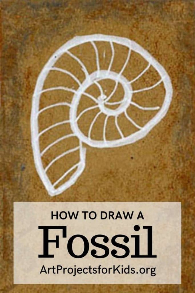 Easy How to Draw a Fossil Tutorial and Fossil Coloring Page · Art