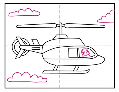 Drawing and Painting a Helicopter Step by Step for Kids. | Drawings, Drawing  & painting, Cartoon drawings