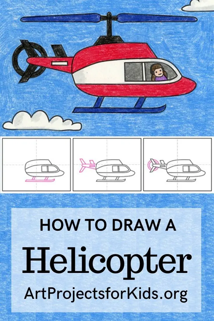 How to Draw a Police Helicopter for Kids - Coloring Page for Kids - YouTube