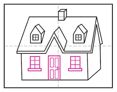 Easy How to Draw a Townhouse Tutorial & Townhouse Coloring Page