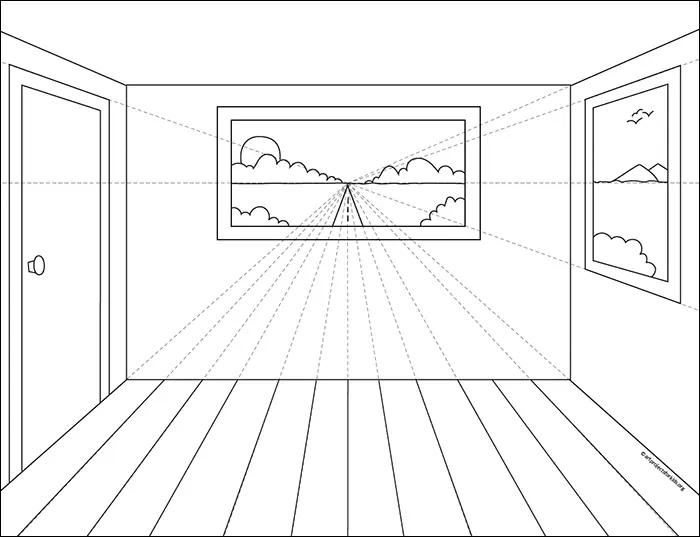 one point perspective art