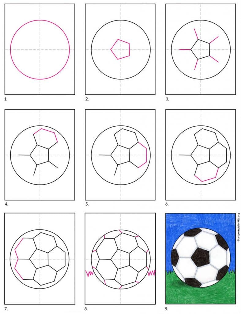 How to Draw a Soccer Ball · Art Projects for Kids