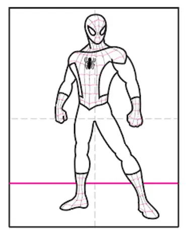 spiderman body drawing