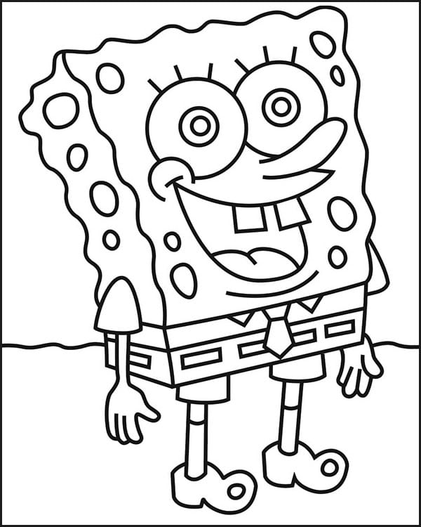 SpongeBob squarePants Coloring page, available as a free download.