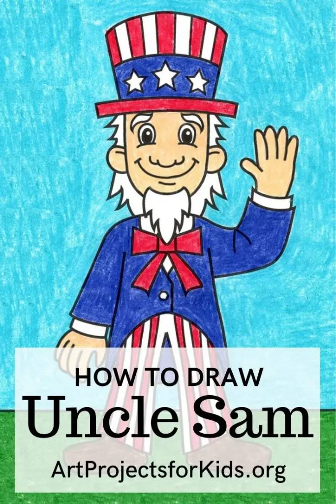 Как легко нарисовать учебник дяди Сэма и страницу раскраски дяди Сэма