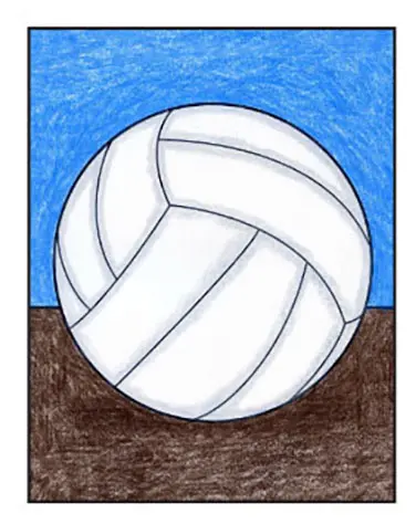 Easy How to Draw a Volleyball Tutorial and Coloring Page