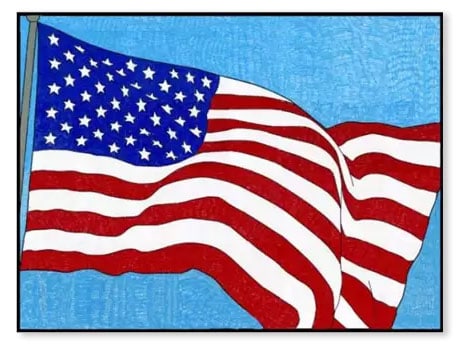 Easy BIG American Flag Coloring Page and BIG American Flag Tutorial