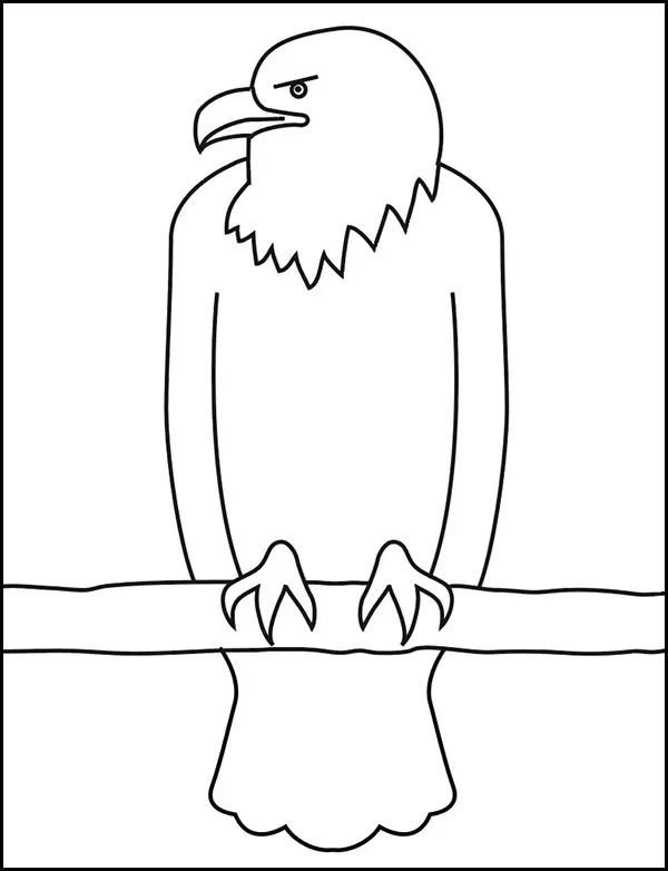 Страница раскраски белоголового орлана доступна для бесплатного скачивания.
