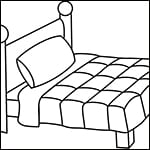 Easy How to Draw a Bed Tutorial and Bed Coloring Page