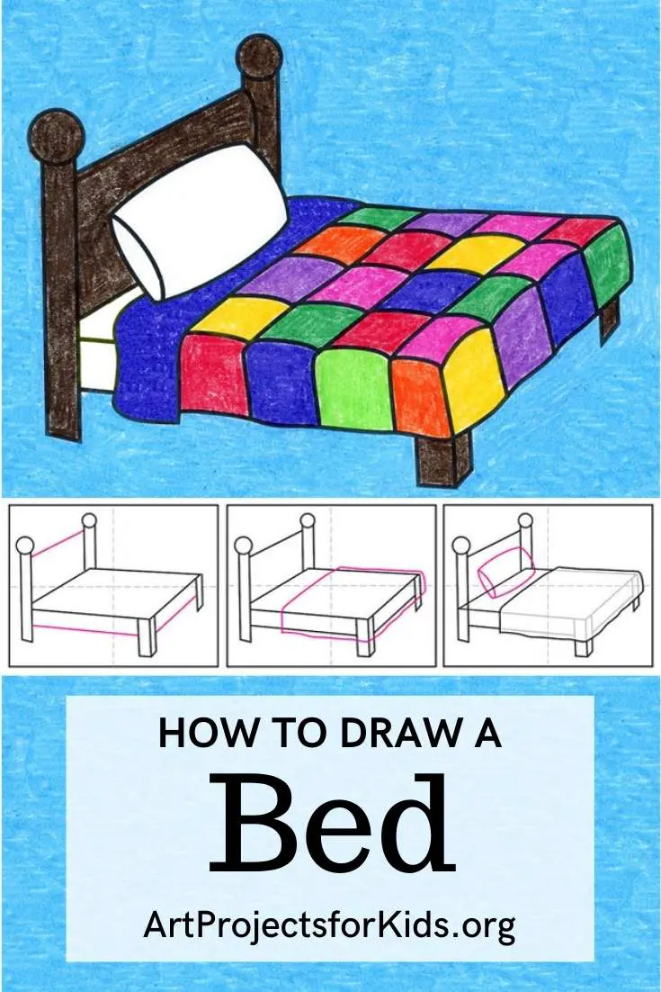 Cartoon Bed Drawing - How To Draw A Cartoon Bed Step By Step