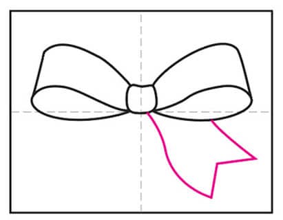 Easy How to Draw a Bow Tutorial and Bow Coloring Page