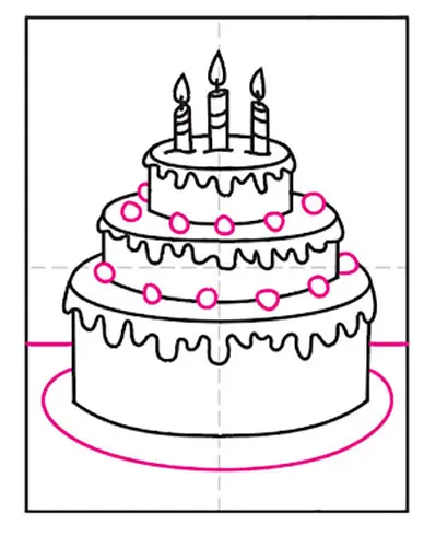 Wedding Cake Coloring Page - Wedding Cake Drawing Png - Free Transparent  PNG Clipart Images Download