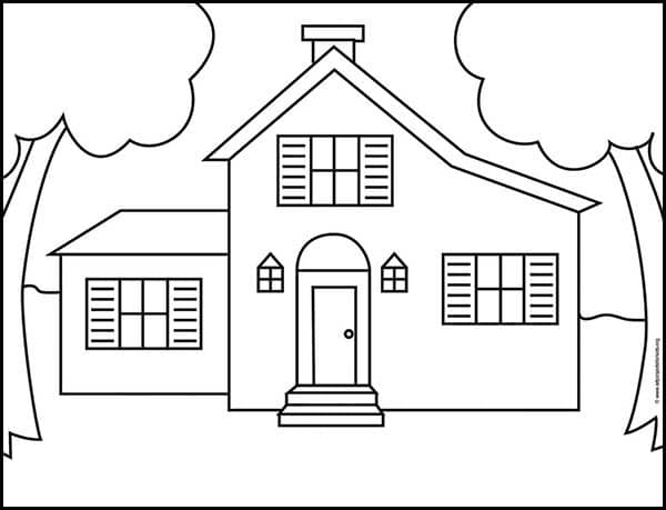 Country House Coloring Page — Activity Craft Holidays, Kids, Tips
