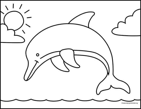 Dolphin Coloring page, available as a free download.