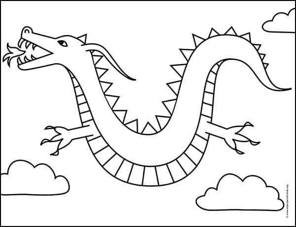 Dragon Coloring page, available as a free PDF.