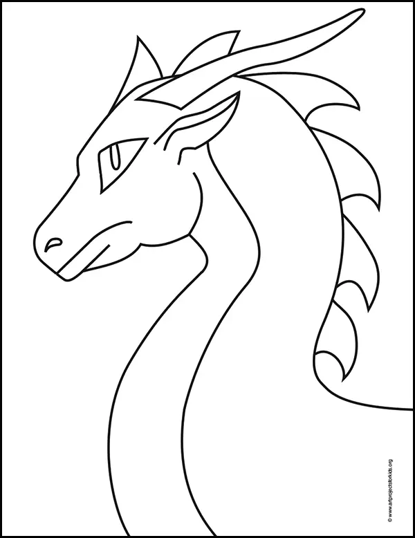Mystical Drawing: Animation Head of a Dragon. Frontal and Profile View  Stock Vector - Illustration of book, drawing: 146269878