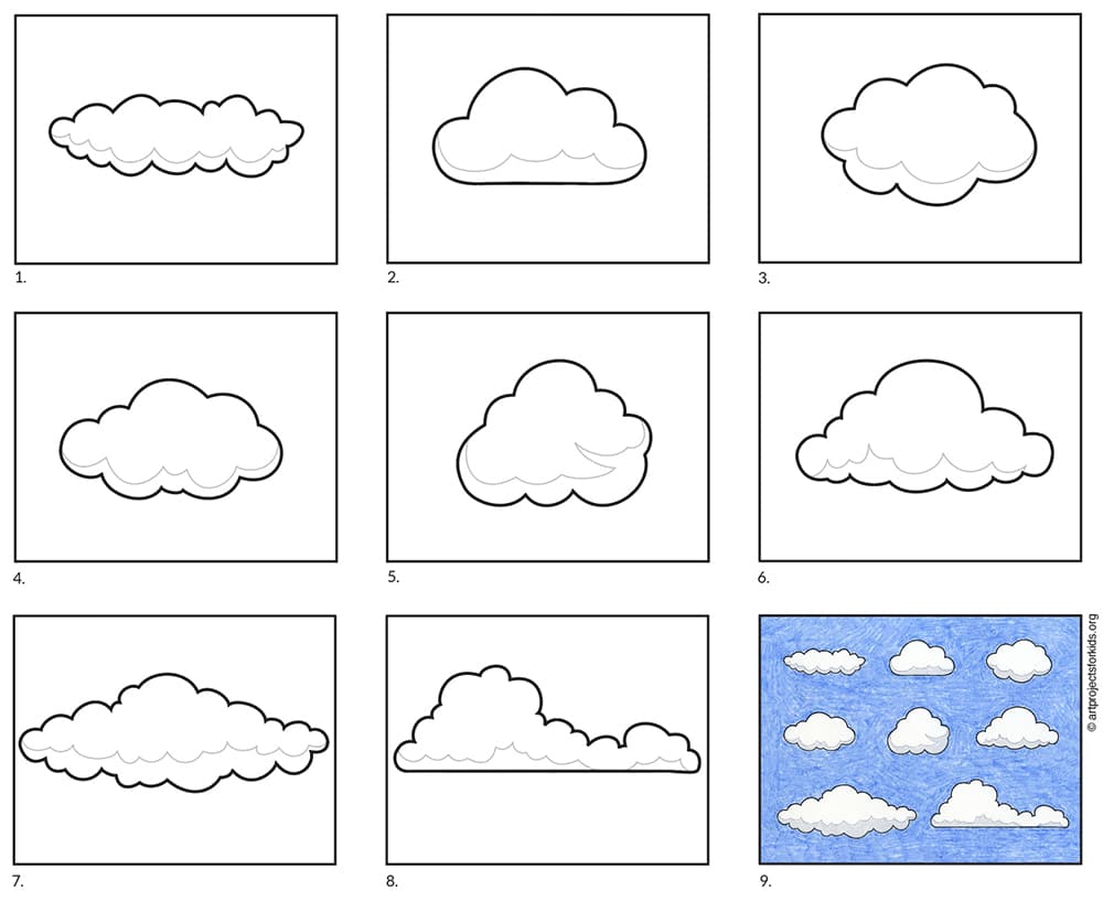 Cách vẽ những đám mây