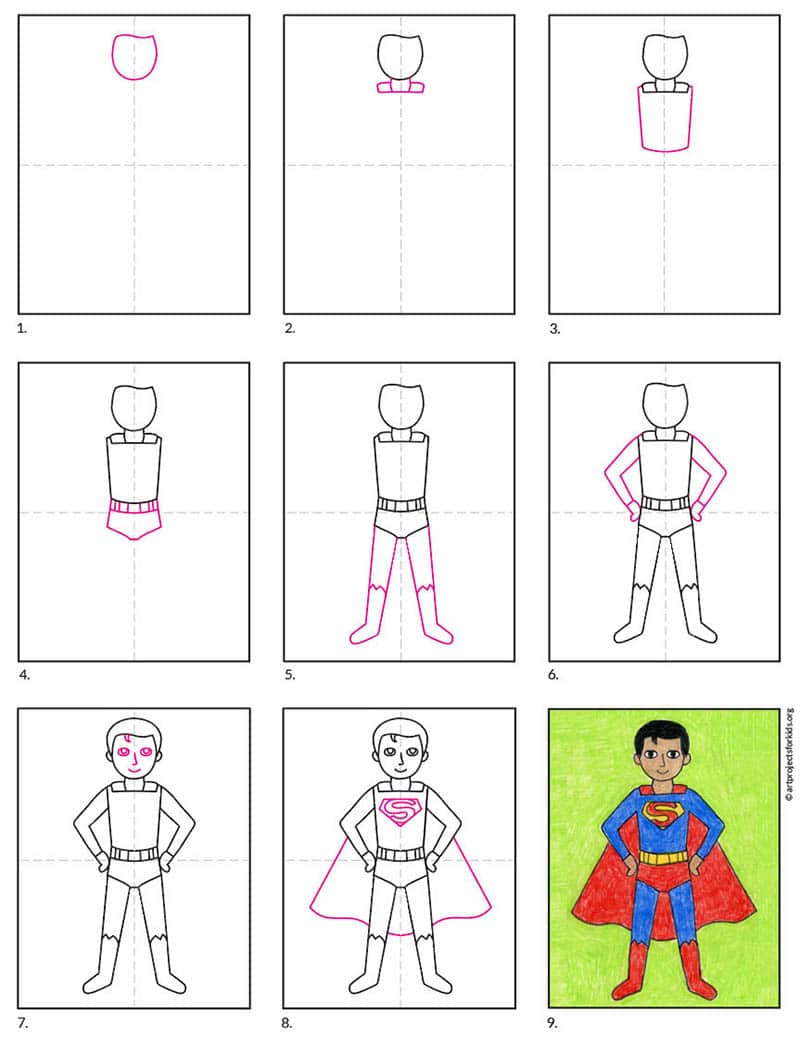 How to Draw Superman · Art Projects for Kids