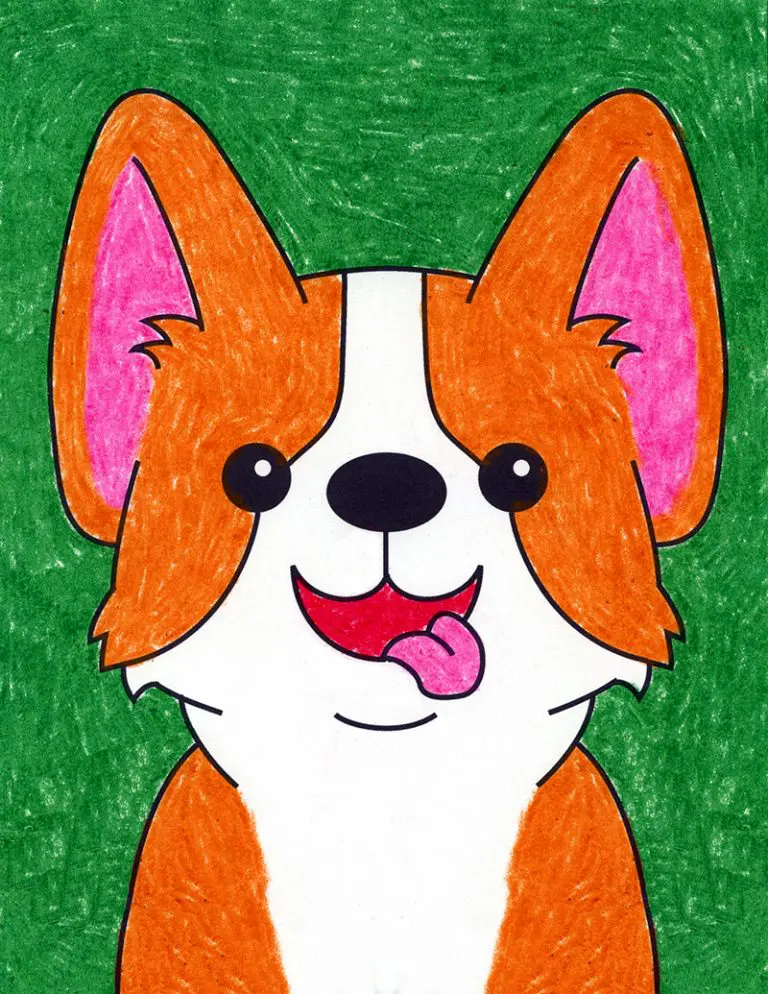 Easy How to Draw a Dog Face Tutorial Video and Dog Face Coloring Page