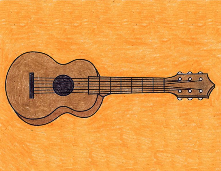 Easy How to Draw a Guitar Tutorial · Art Projects for Kids
