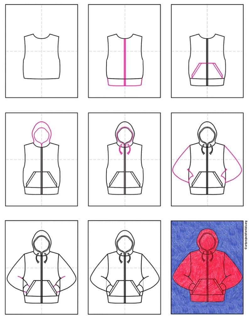 How to Draw a Hoodie Hoodie Coloring Page