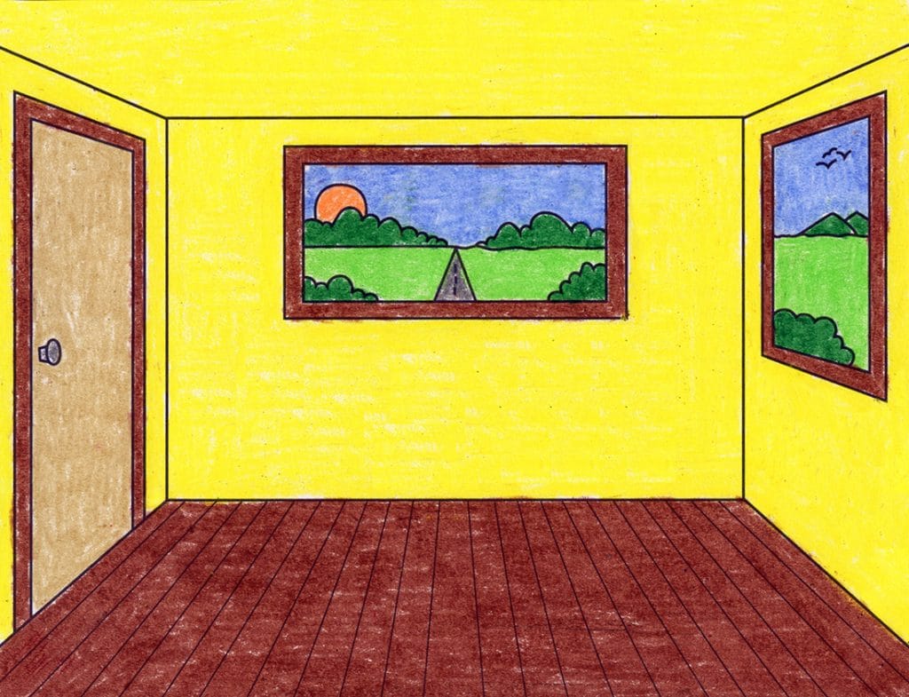 How to Draw a Room in One Point Perspective · Art Projects for Kids
