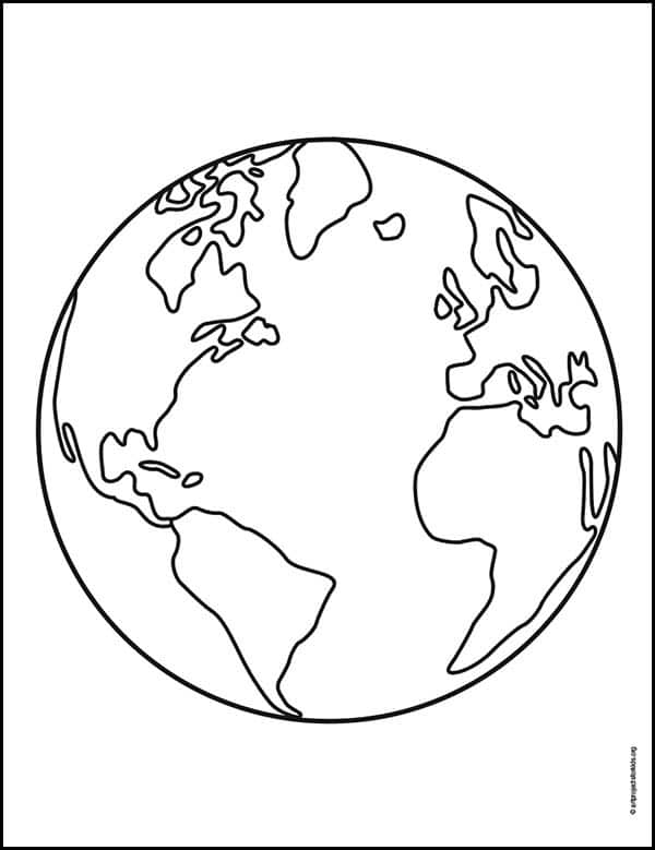 Earth Coloring page, available as a free download.