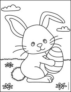 Easy How to Draw the Easter Bunny Tutorial Video & Coloring Page