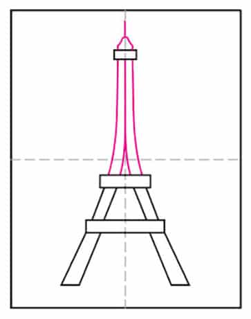 Easy How to Draw the Eiffel Tower Tutorial and Eiffel Tower Coloring Page