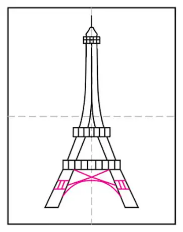 How to draw Eiffel Tower  LetsDrawIt