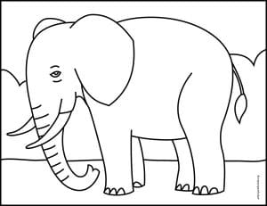 Easy How to Draw an Elephant for Kids Tutorial Video