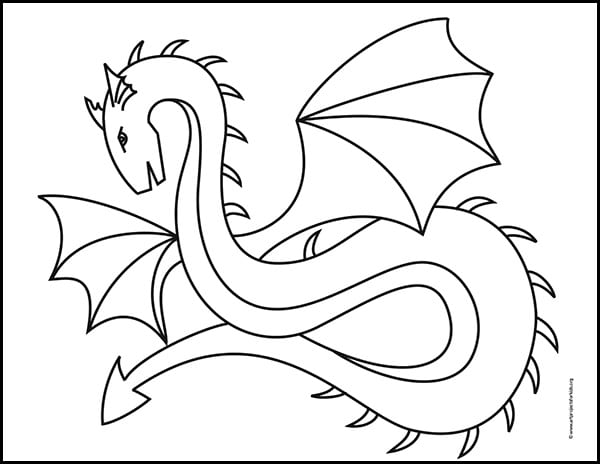 How To Draw A Flying Dragon Art Projects For Kids