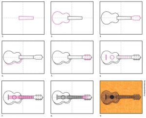 Easy How to Draw a Guitar Tutorial · Art Projects for Kids